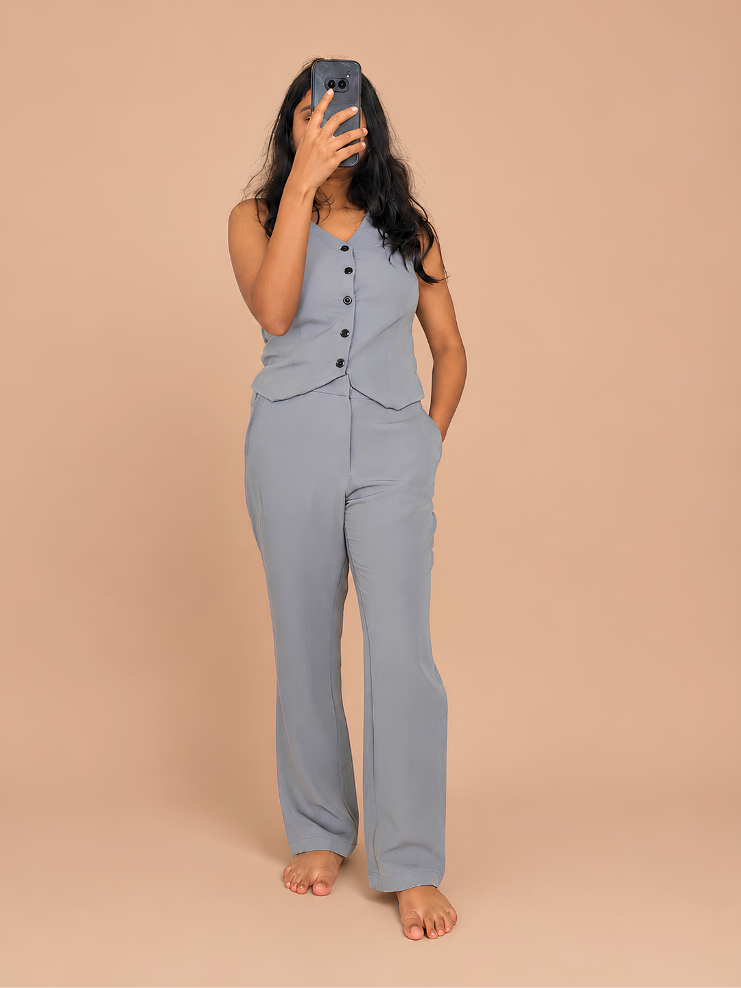 Formal Straight-fit Trousers for Everyday Wear - Grey
