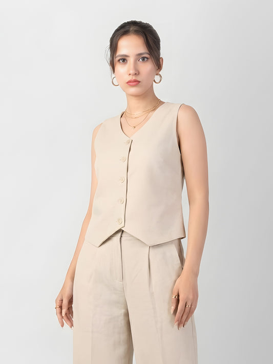 The Power Muse Vest - Beige