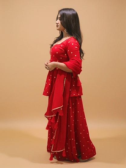 The Laal Chunari Gharara Set