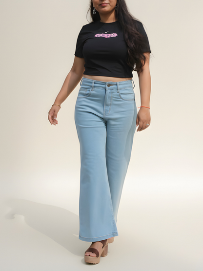 The Dream Wide-Leg Jeans - Light Blue Wash