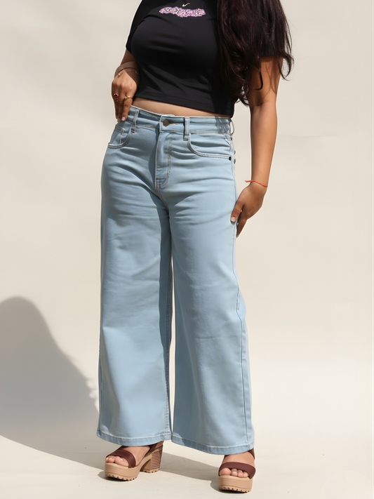 The Dream Wide-Leg Jeans - Light Blue Wash