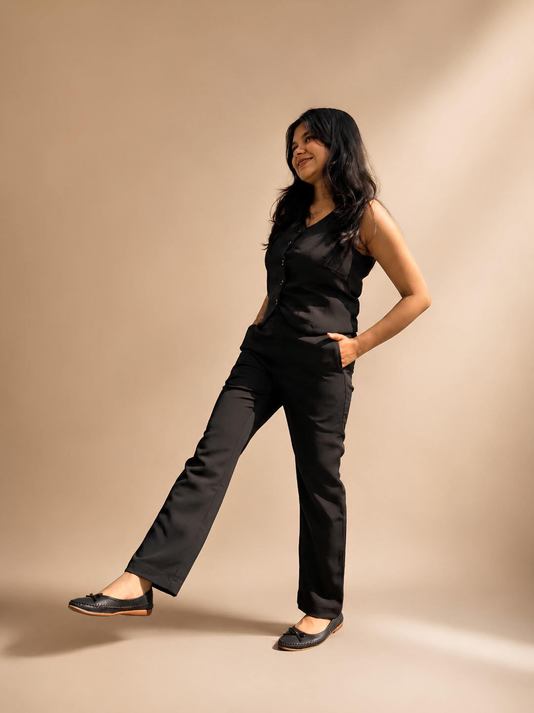 Formal Straight-fit Trousers for Everyday Wear - Black