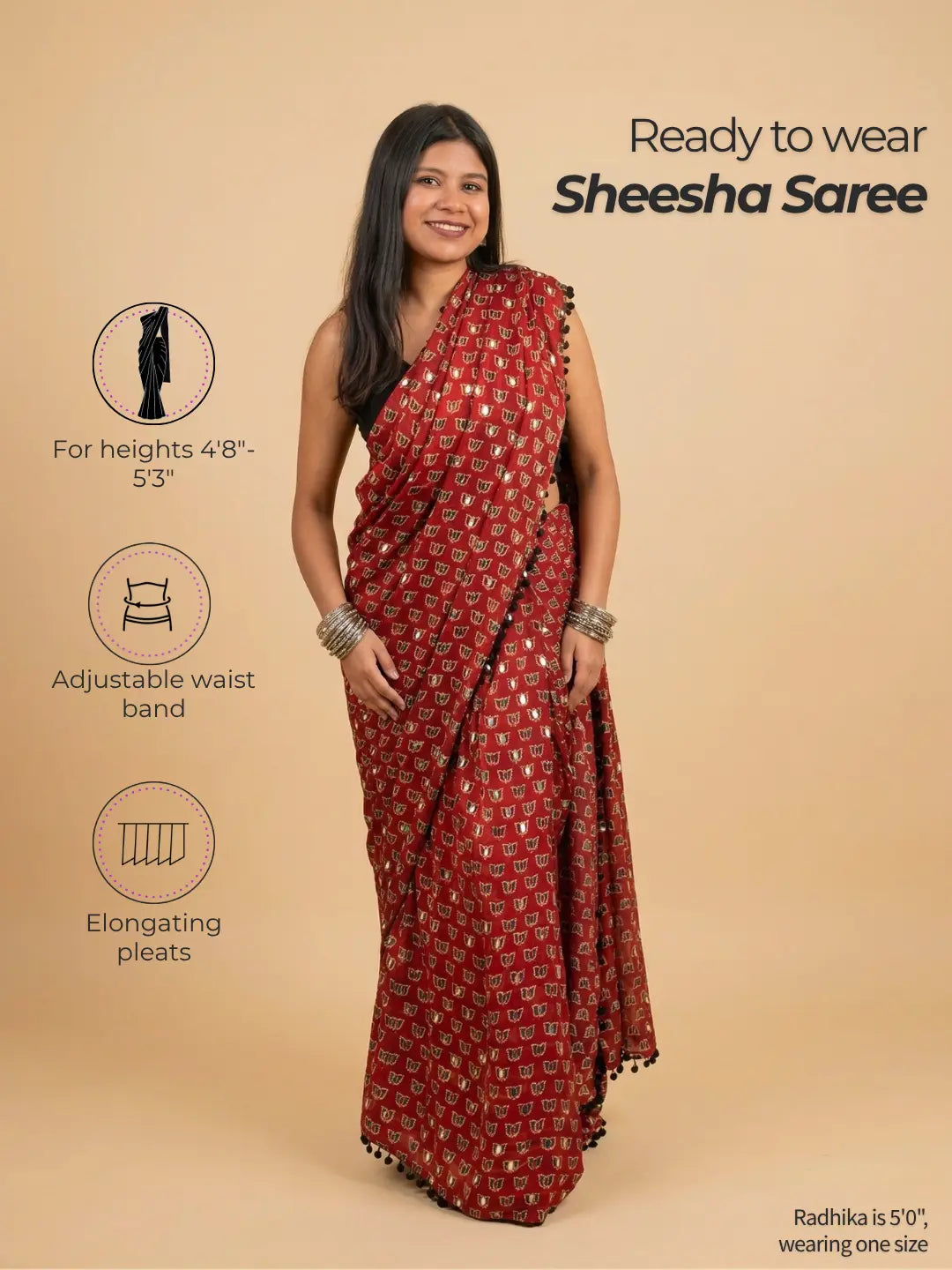 The Sheesha Ajrakh Hand Made Saree