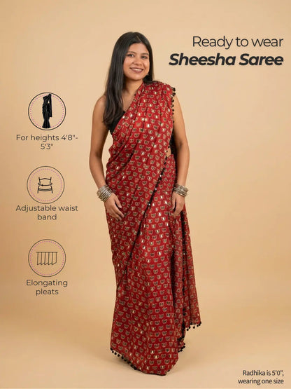 The Sheesha Ajrakh Hand Made Saree
