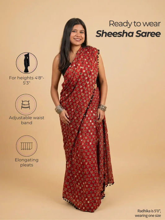 The Sheesha Ajrakh Hand Made Saree