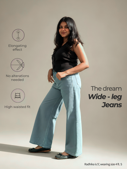 The Dream Wide-Leg Jeans - Light Blue Wash