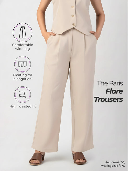 The Paris Flare Trouser - Beige