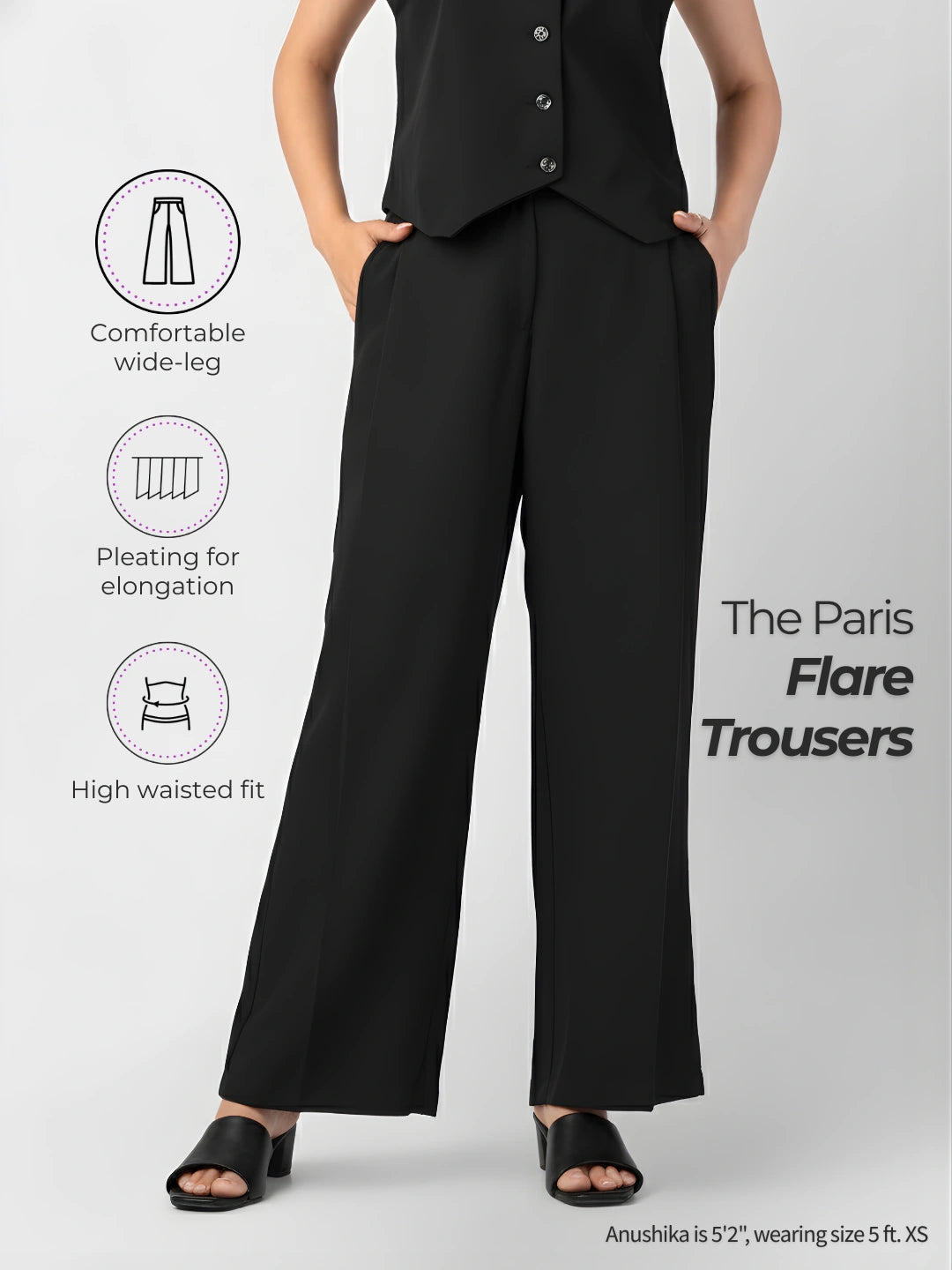 The Paris Flare Trouser - Black