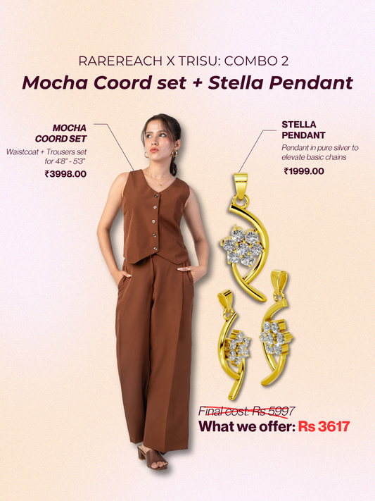Trisu x RareReach Combo : Mocha Coord Set + Stella Pendant