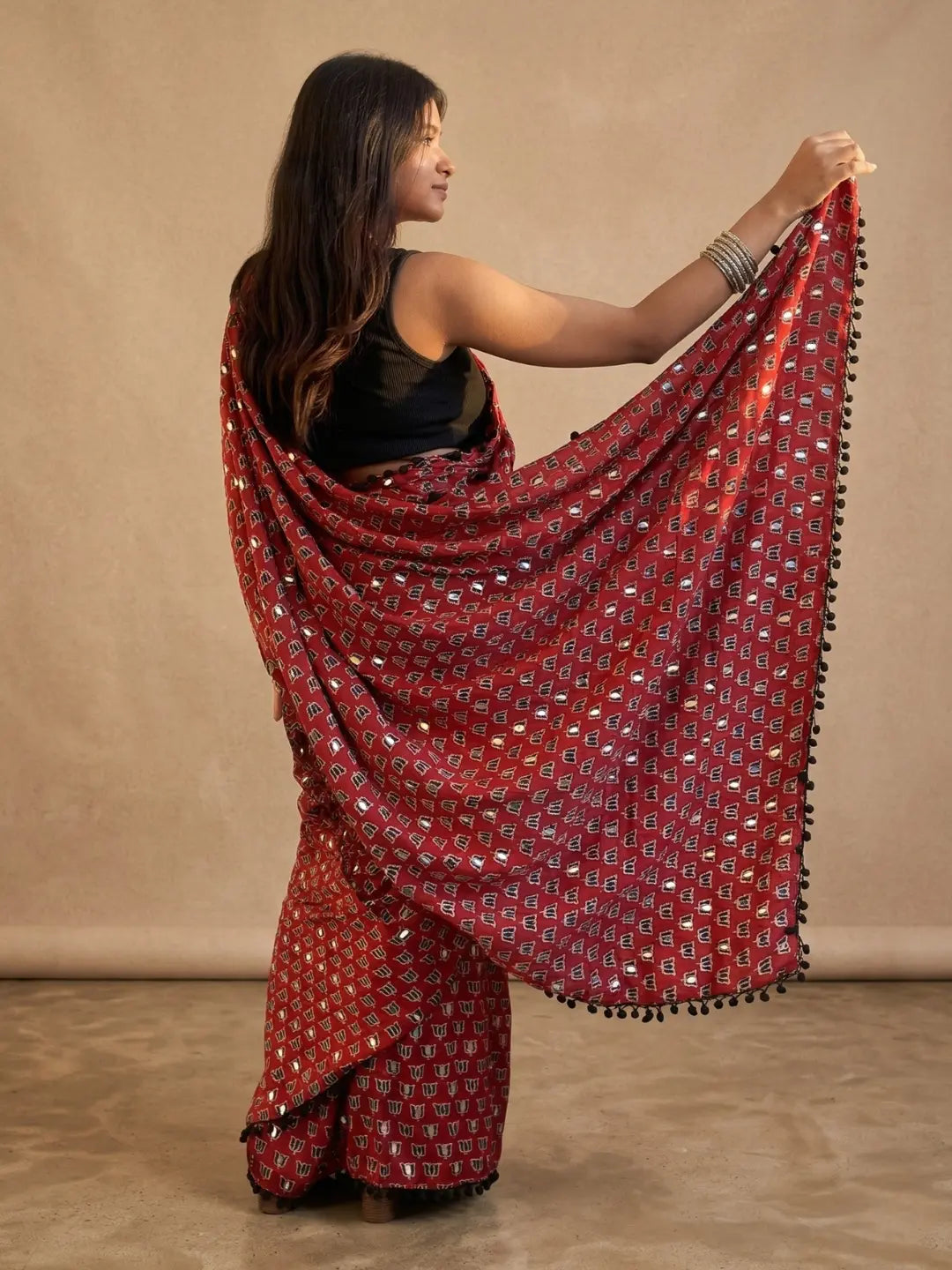 The Sheesha Ajrakh Hand Made Saree