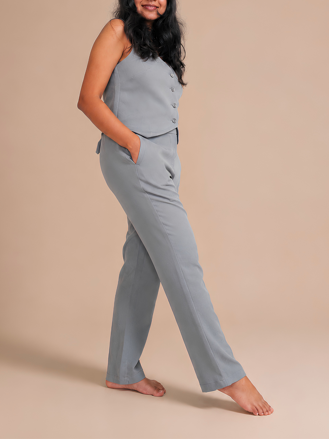 Formal Straight-fit Trousers for Everyday Wear - Grey