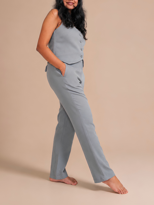 Formal Straight-fit Trousers for Everyday Wear - Grey