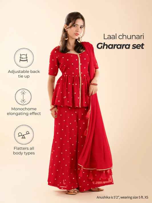 The Laal Chunari Gharara Set