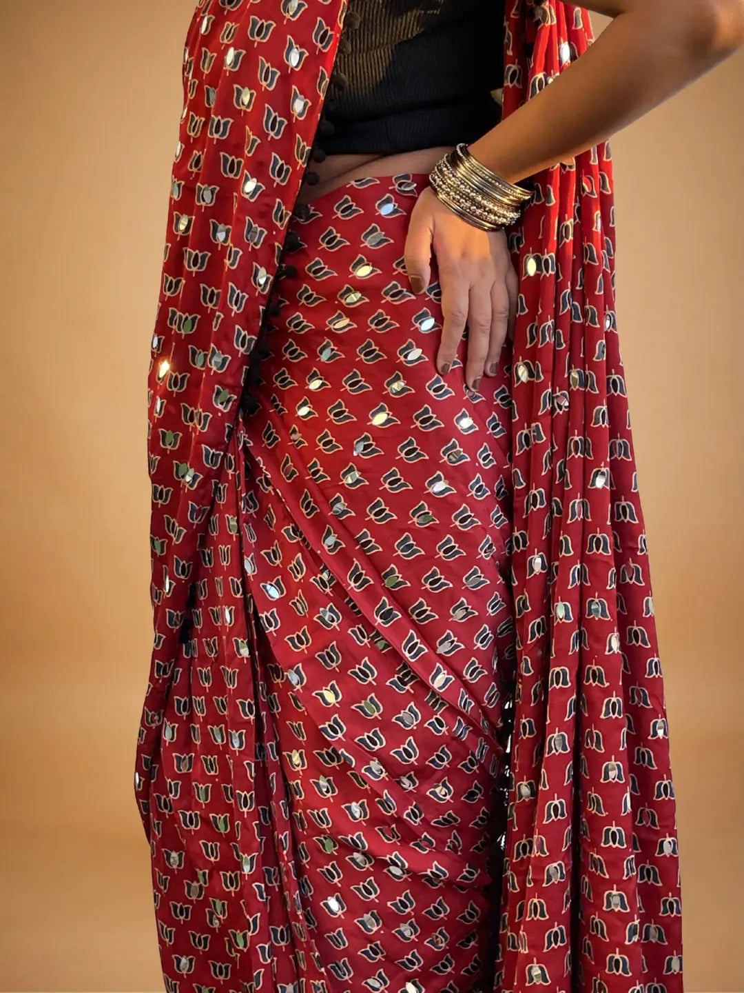 The Sheesha Ajrakh Hand Made Saree