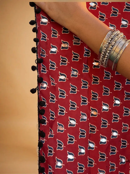 The Sheesha Ajrakh Hand Made Saree