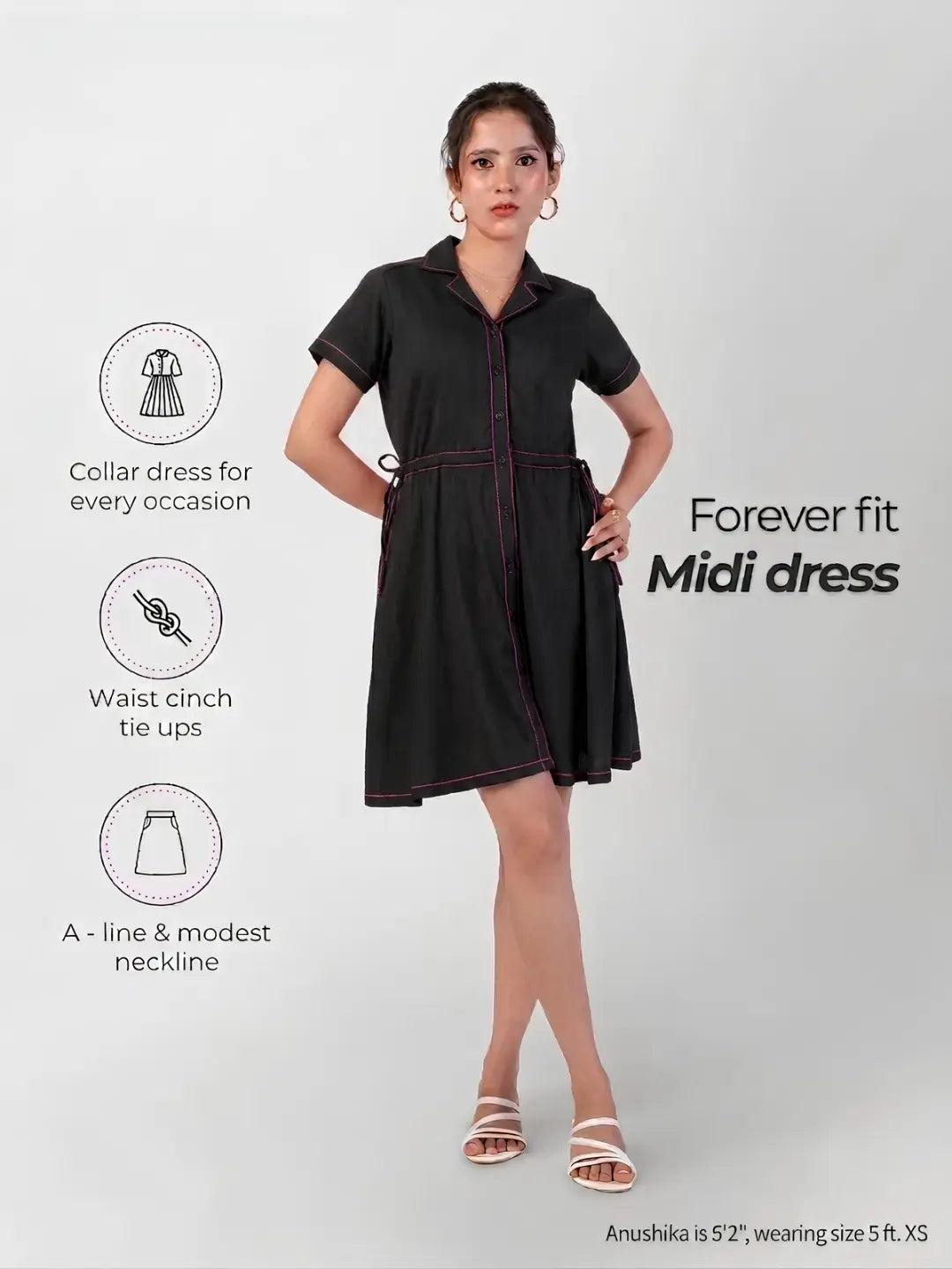 The Forever Fit Midi - Charcoal Black