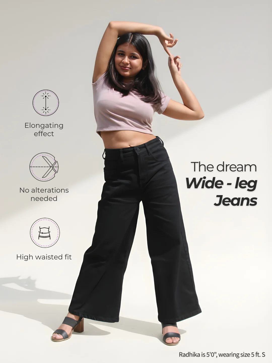 The Dream Wide-Leg Jeans - Black