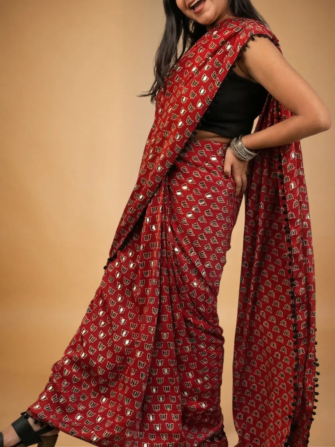The Sheesha Ajrakh Hand Made Saree