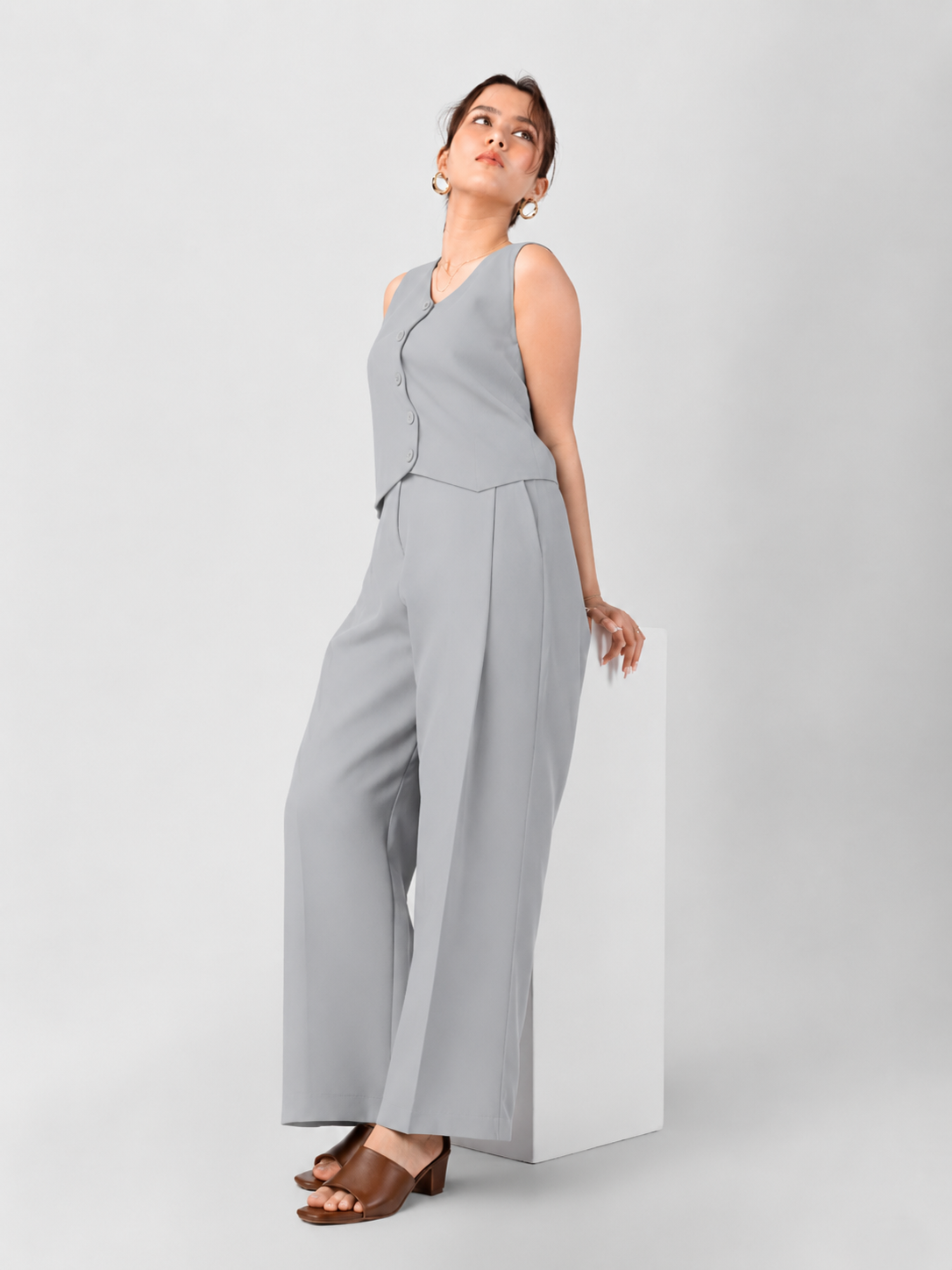 The Paris Flare Trouser - Grey