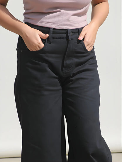 The Dream Wide-Leg Jeans - Black