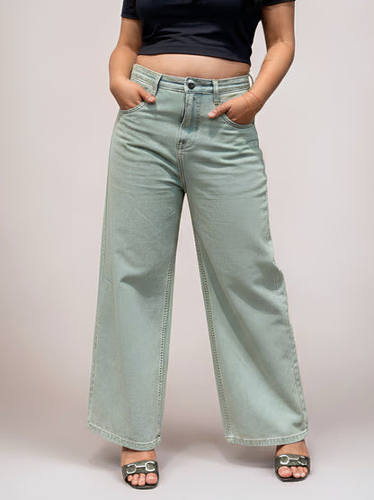 The Dream Wide-Leg Jeans - Iced Matcha Wash | LIMITED EDITION