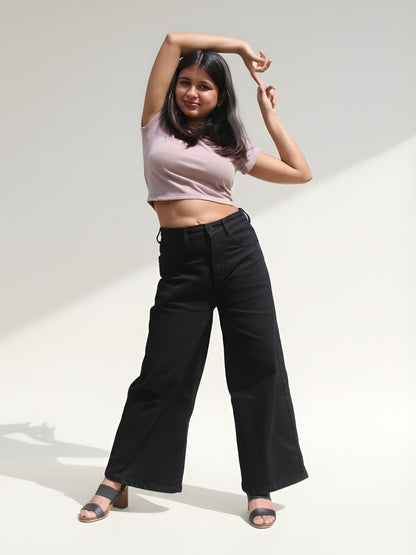 The Dream Wide-Leg Jeans - Black