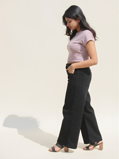 The Dream Wide-Leg Jeans - Black