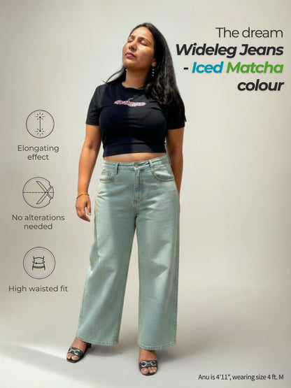 The Dream Wide-Leg Jeans - Iced Matcha Wash | LIMITED EDITION