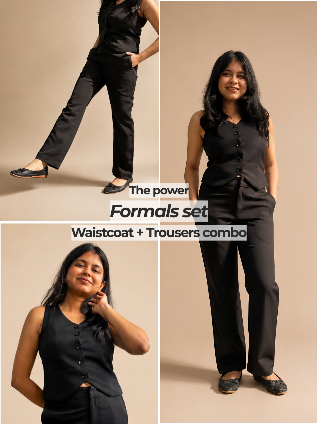 The Black Formals - Special Price Combo with Straight-Fit Trousers