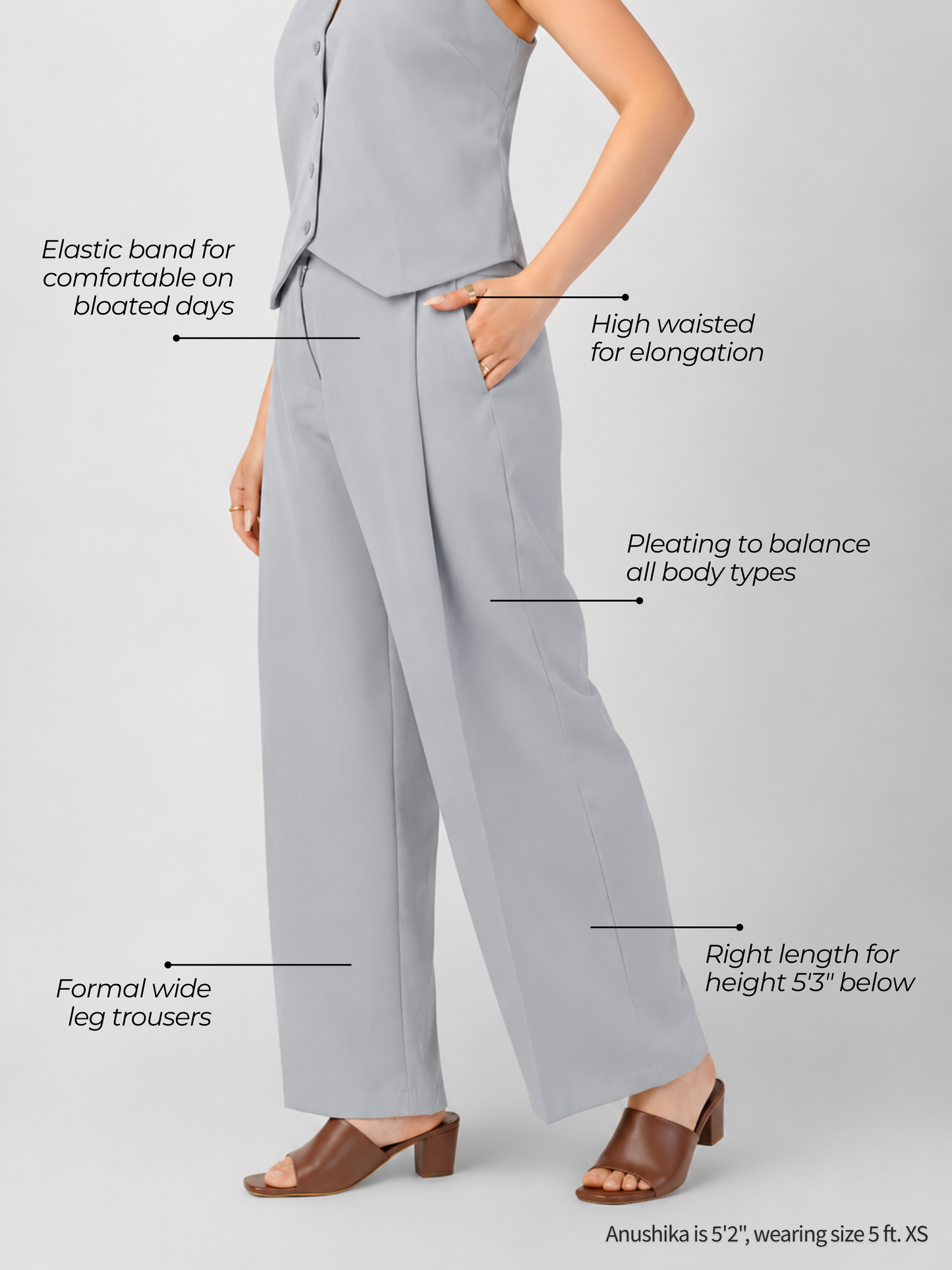 The Paris Flare Trouser - Grey