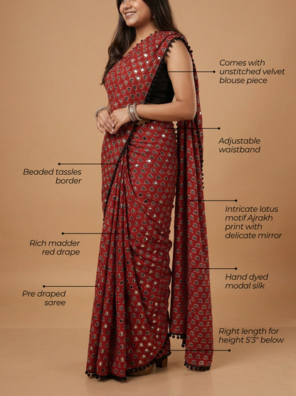 The Sheesha Ajrakh Hand Made Saree