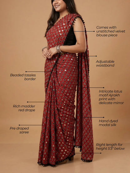 The Sheesha Ajrakh Hand Made Saree