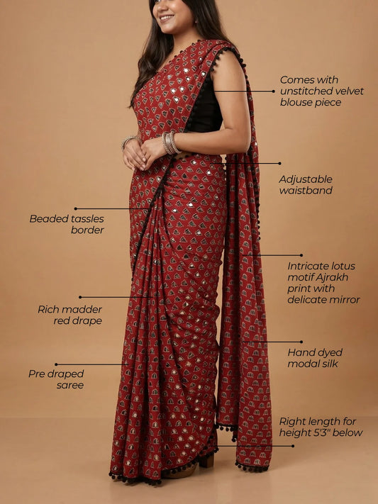 The Sheesha Ajrakh Hand Made Saree