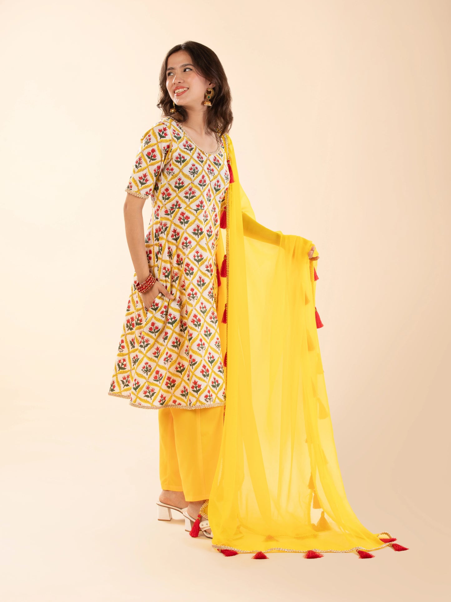 The Kesariya Anarkali Set