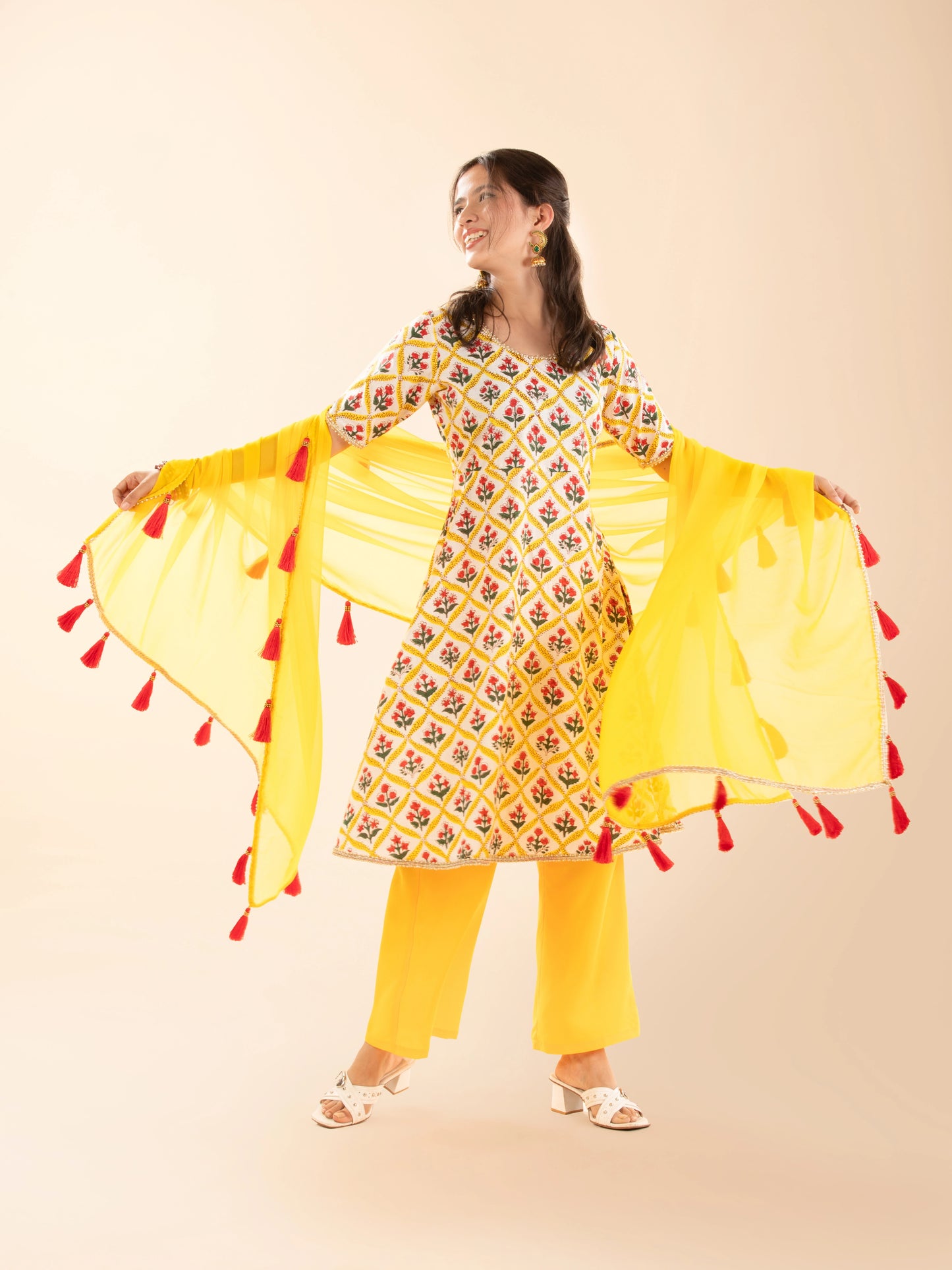 The Kesariya Anarkali Set