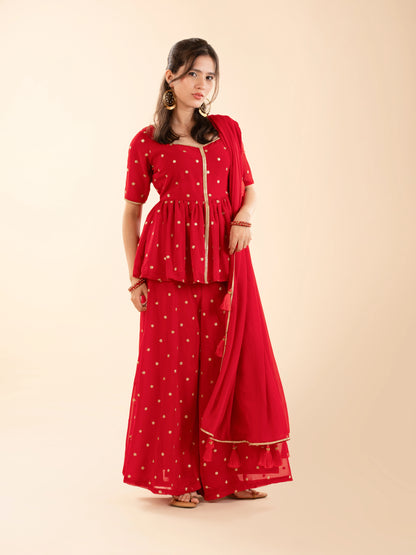 The Laal Chunari Gharara Set