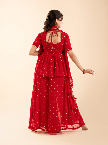 The Laal Chunari Gharara Set