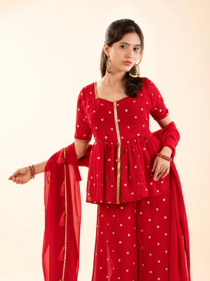 The Laal Chunari Gharara Set