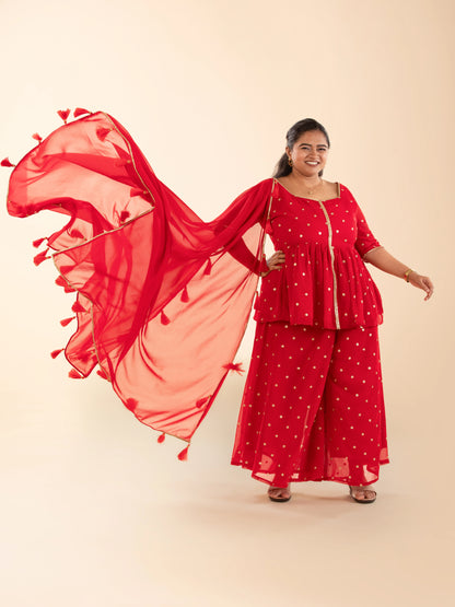 The Laal Chunari Gharara Set