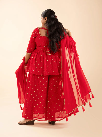 The Laal Chunari Gharara Set