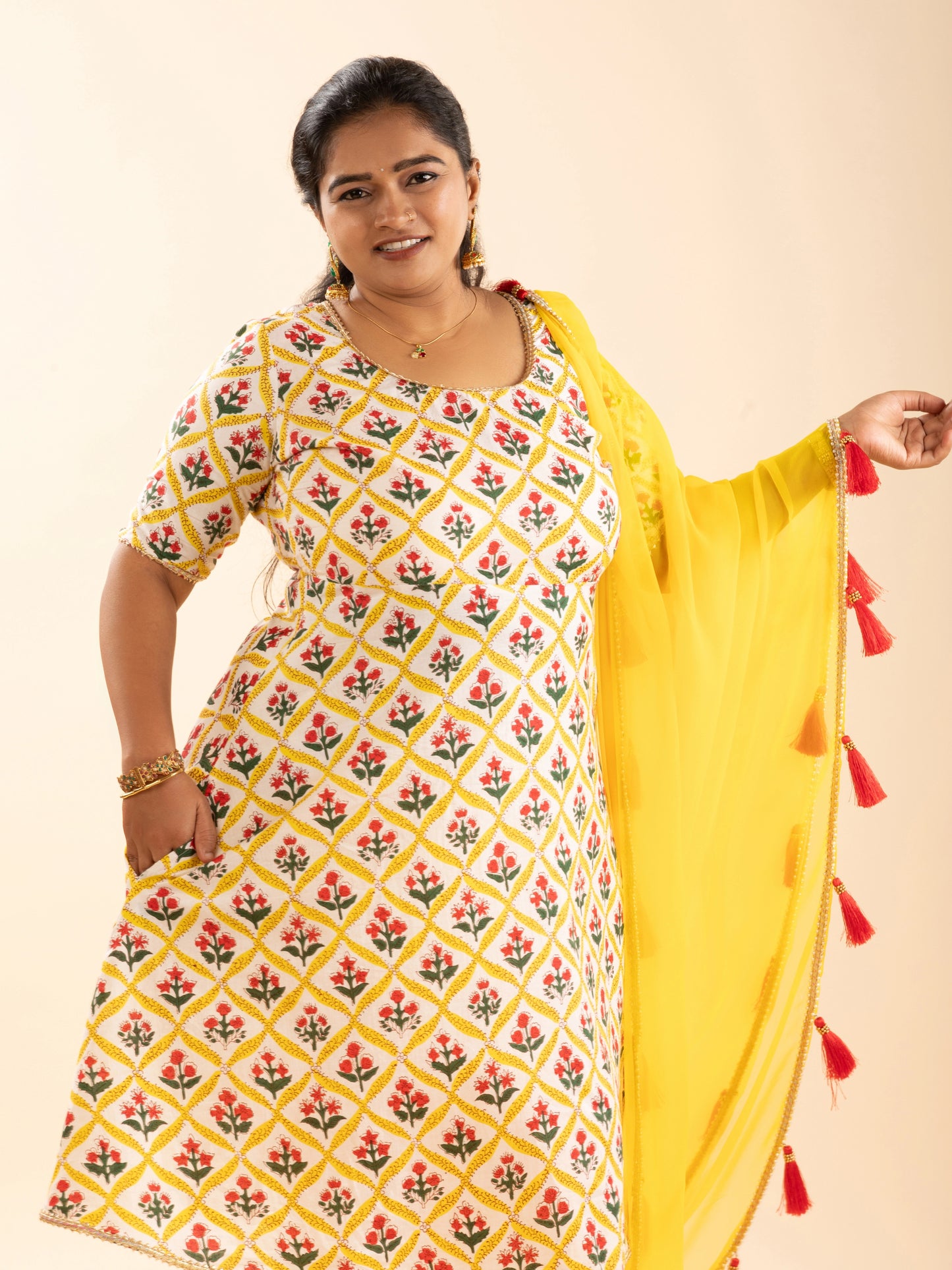 The Kesariya Anarkali Set