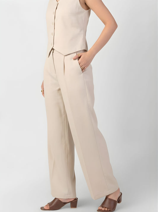 The Paris Flare Trouser - Beige