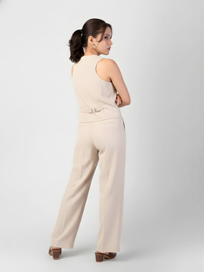 The Paris Flare Trouser - Beige