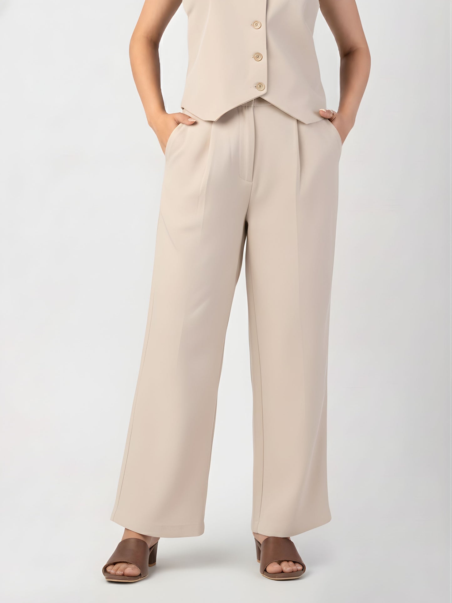The Paris Flare Trouser - Beige