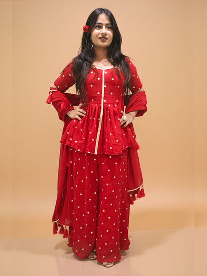 The Laal Chunari Gharara Set