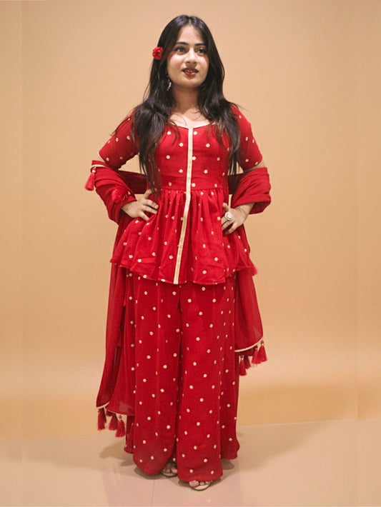 The Laal Chunari Gharara Set