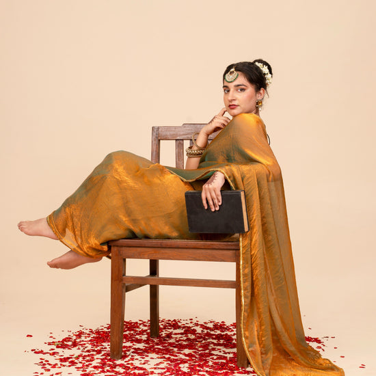 Gold saree for petites video